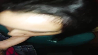 Attractive teenager brown-haired is inhaling man meat in the middle of the night, in a POINT OF VIEW fashion