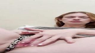 Thrilled light-haired is shrieking while jerking on webcam and getting prepared for an heavy ejaculation