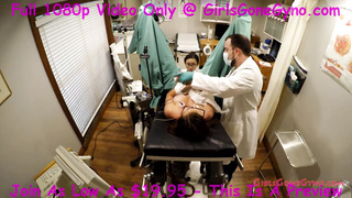 Bashful nubile, Donna Leigh loves the way her gynecologist is petting her cooter in his office