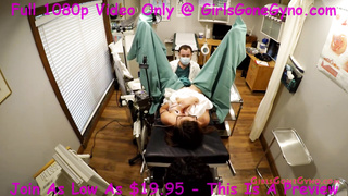 Bashful nubile, Donna Leigh loves the way her gynecologist is petting her cooter in his office