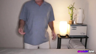 Whorish massagist is permanently providing fellatios to her customers, because she enjoys to keep them satiated