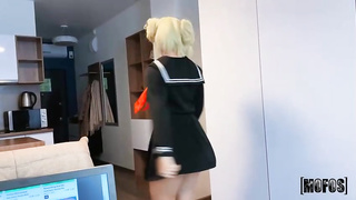 Rectal fuck-fest lovin’ honey is dressed in her costume play costume while getting her daily dosage of plumb