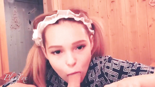 Messy schoolgirl throated a acquaintance in the sauna bathtub