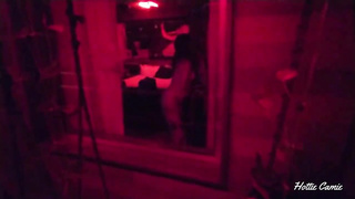 I record a magnificent damsel from the guest room window as she milks.