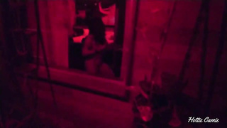 I record a magnificent damsel from the guest room window as she milks.