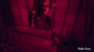 I record a magnificent damsel from the guest room window as she milks.