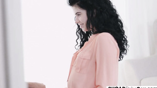 Blackhaired courtesan gets pussy and ass fucked