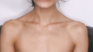 Spanish black-haired with petite orbs and pierced puffies is touching her purrfectly shaven vagina on webcam