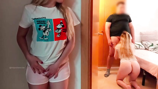 Spanish towheaded is fumbling her gash while privately eyeing her homies nailing like naughty beasts