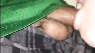 Inexperienced doll is deep-throating her roomy's weenie like a real professional, from under the table