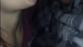 Inexperienced doll is deep-throating her roomy's weenie like a real professional, from under the table