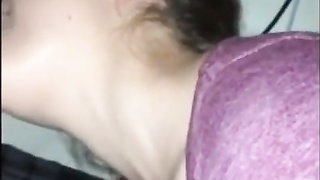 Inexperienced doll is deep-throating her roomy's weenie like a real professional, from under the table