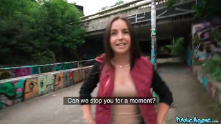 Kinky, unexperienced black-haired got money from a stranger, to gargle his fuck-stick and let him bang her