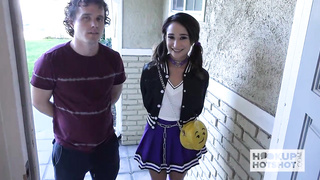 Ponytailed cheerleader, Reagan Foxx got porked in the rump and luved a large facial cumshot money-shot