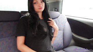 Caboose Fledgling Fingerblasting Taut Muff Macro Shot in  the Truck While Driver Away For a Brief Time