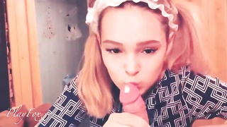 Uber-Cute school doll is inhaling chisels like a real professional, just because she enjoys doing it