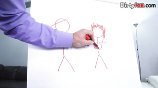 Bigtit milf sucks dick while fucking in trio