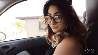 Lovable dark haired had fucky-fucky with a stranger who gave her a free-for-all rail home, the other day