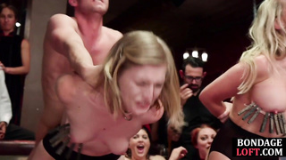 Bondage subject blowing maledom before asslicking mature