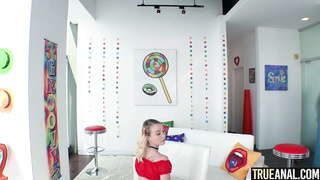 Sumptuous platinum-blonde honey with a yam-sized rump, Dixie Lynn enjoys to have tender anal invasion lovemaking