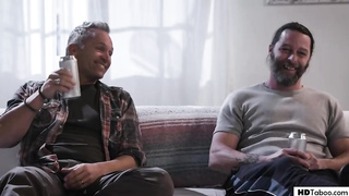 Inviting school lady with dark hair is in the mood for a mmf 3some with elder guys