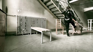 Dominatrix April is predominant an aged dude and liking it as much as he does