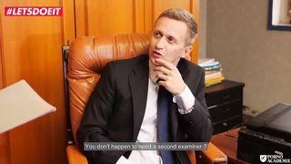 Sexually Aroused student is having a casual threeway with her masters, instead of going to classes