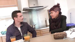 Giant jugged cougar, Caro is not only fellating rods, she is making them erupt in so many ways