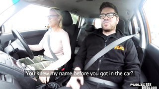 English milf publicly blows driving instructor