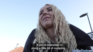 Pickedup euro babe sucking dick before fucking