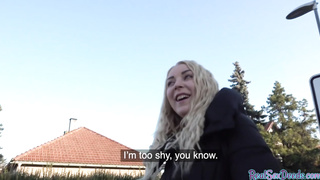 Pickedup euro babe sucking dick before fucking