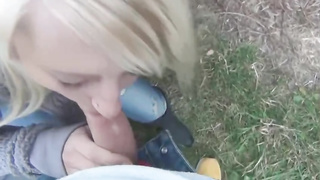 Appetizing towheaded foolish enjoys to have casual fuck-fest with strangers, after blowing their shafts for free-for-all