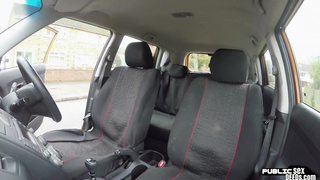 Angry brit riding driving instructor in car