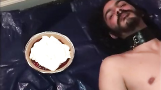 Domme is prepared to have joy with her victim, right after she frosts him with chocolate