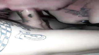 Tatted dude who even has a tat on his pecker is getting an astounding blow-job