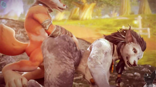 Animation characters are drilling like naughty and yelling from delight during highly heavy ejaculations