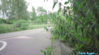 Slender, first-timer honey is fellating and railing a rock rigid fuckpole under the bridge and liking it