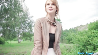 Slender, first-timer honey is fellating and railing a rock rigid fuckpole under the bridge and liking it