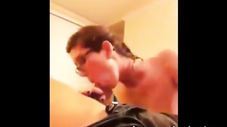 Big-Boobed Amber Hahn fellating lollipop and takes facial cumshot