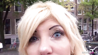 Huge-Titted, German blondie with tats, Monica wants to be a superstar, because she loves rock firm hard-ons