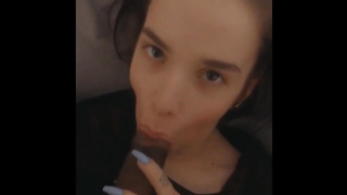 Unexperienced nubile is deep throating spear in a POINT OF VIEW fashion and listening to her accomplice's screams and breathes