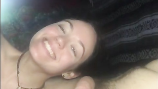 Smallish teenage dark-haired is inhaling manmeat and hoping to get ravaged rigid, until she ejaculates