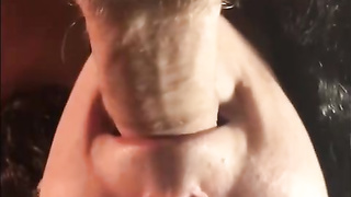 Enthralling dark-haired with curly hair is inhaling her finest pal's spunk-pump, finer than his wifey