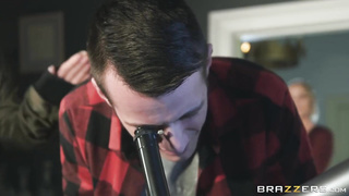 Liza Del Sierra is getting plumbed from the back after blowing her counterpart's firm penis