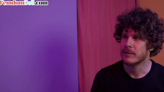 Strict femdom pegging after grabbing subs balls