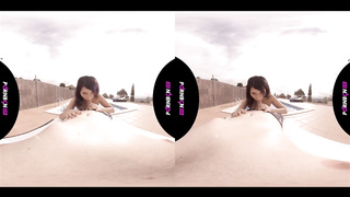 PORNBCN VR 4K - Young first-timer plumbing in the outdoor public pool Mia Navarro virtual reality 180 THREE DIMENSIONAL POINT OF VIEW