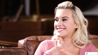 Naughty blondes went home to wank on the bed until both of them begin yelling from delight