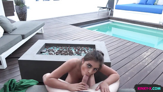 My step-sister having me hooter-boink her, then the highly next day she gargled me off and eventually enticed me to poke her on a terrace - Ella Knox