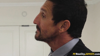 Skinny stepteen sucking before doggystyle sex