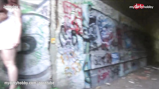 Nerdy, German stunner with glasses is about to have mischievous lovemaking in the nature, until she jizzes